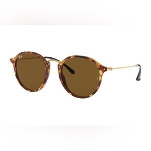 Ray-Ban Round Fleck Brown Tortoise Sunglasses